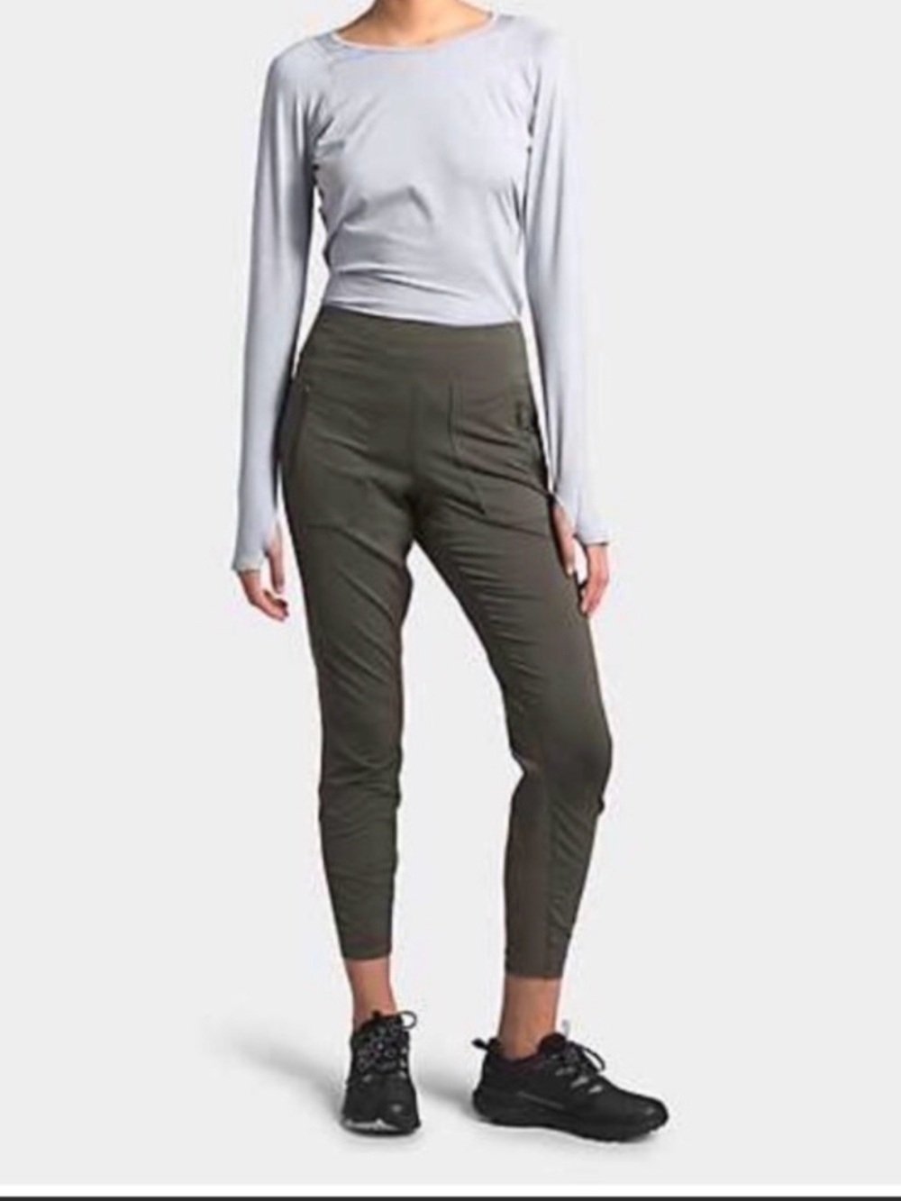 NWT North Face Paramount Hybrid High-Rise Pant Medium New‎ Taupe Green NF0A3XFW